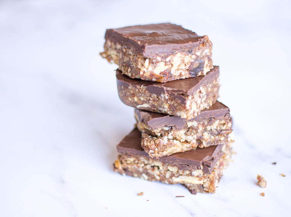 Chocolate Topped Nut Bars