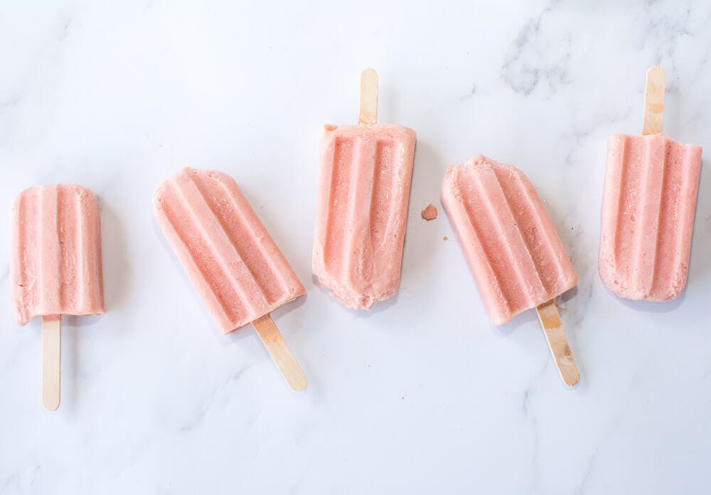 Strawberry Coconut and Lime Popsicle