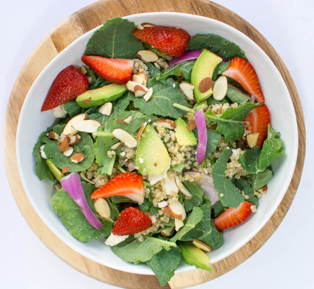 Strawberry and Quinoa Baby Kale Salad